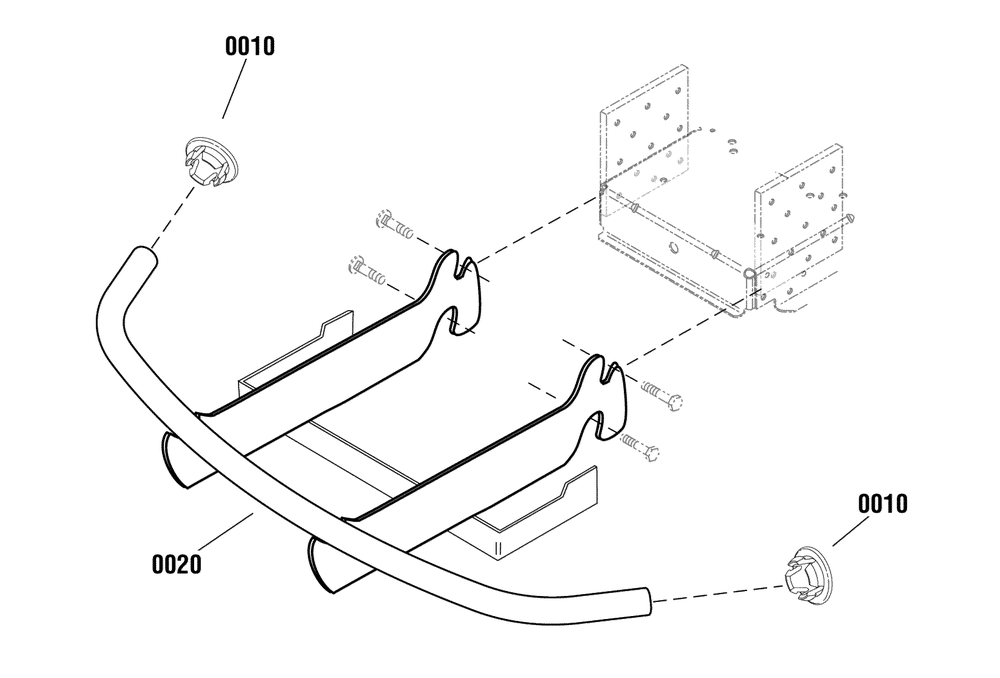 Front Bumper Diagram and Parts List for 7600088  Briggs and Stratton Lawn Tractor Accessories